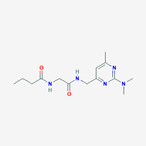 molecular formula C14H23N5O2 B2607669 N-(2-(((2-(dimethylamino)-6-methylpyrimidin-4-yl)methyl)amino)-2-oxoethyl)丁酰胺 CAS No. 1796987-50-2