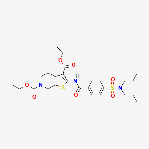 diethyl 2-(4-(N,N-dipropylsulfamoyl)benzamido)-4,5-dihydrothieno[2,3-c]pyridine-3,6(7H)-dicarboxylate