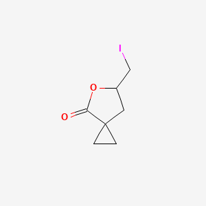 molecular formula C7H9IO2 B2607678 6-(Iodomethyl)-5-oxaspiro[2.4]heptan-4-one CAS No. 1781093-12-6