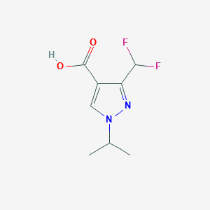 molecular formula C8H10F2N2O2 B2607679 3-(Difluoromethyl)-1-propan-2-ylpyrazole-4-carboxylic acid CAS No. 1244964-03-1