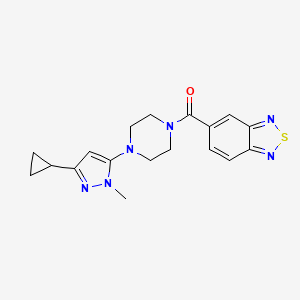 molecular formula C18H20N6OS B2607689 benzo[c][1,2,5]thiadiazol-5-yl(4-(3-cyclopropyl-1-methyl-1H-pyrazol-5-yl)piperazin-1-yl)methanone CAS No. 2034503-16-5
