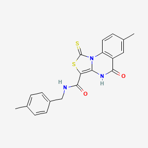 molecular formula C20H17N3O2S2 B2607692 7-甲基-N-(4-甲基苄基)-5-氧代-1-硫代-4,5-二氢-1H-噻唑并[3,4-a]喹唑啉-3-甲酰胺 CAS No. 1111160-64-5