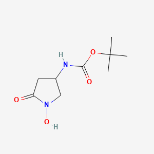 molecular formula C9H16N2O4 B2607695 叔丁基 N-(1-羟基-5-氧代吡咯烷-3-基)氨基甲酸酯 CAS No. 2503202-76-2