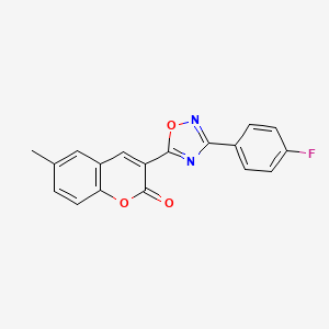 molecular formula C18H11FN2O3 B2607700 3-[3-(4-fluorophenyl)-1,2,4-oxadiazol-5-yl]-6-methyl-2H-chromen-2-one CAS No. 950415-86-8
