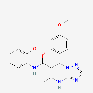 molecular formula C22H25N5O3 B2607706 7-(4-ethoxyphenyl)-N-(2-methoxyphenyl)-5-methyl-4,5,6,7-tetrahydro-[1,2,4]triazolo[1,5-a]pyrimidine-6-carboxamide CAS No. 1212114-02-7