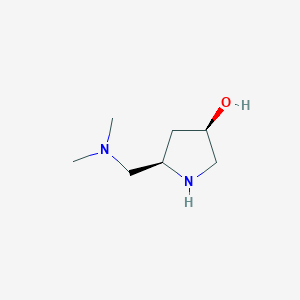 molecular formula C7H16N2O B2607707 (3R,5R)-5-[(Dimethylamino)methyl]pyrrolidin-3-ol CAS No. 2377004-71-0
