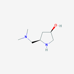 molecular formula C7H16N2O B2607707 (3R,5R)-5-[(二甲氨基)甲基]吡咯烷-3-醇 CAS No. 2377004-71-0