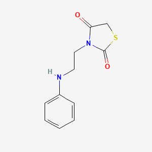 molecular formula C11H12N2O2S B2607709 3-(2-Anilinoethyl)-1,3-thiazolidine-2,4-dione CAS No. 923680-24-4