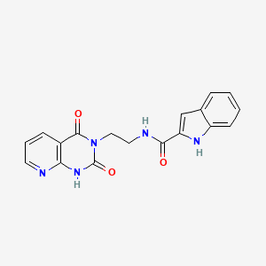molecular formula C18H15N5O3 B2607710 N-(2-(2,4-dioxo-1,2-dihydropyrido[2,3-d]pyrimidin-3(4H)-yl)ethyl)-1H-indole-2-carboxamide CAS No. 2034320-68-6
