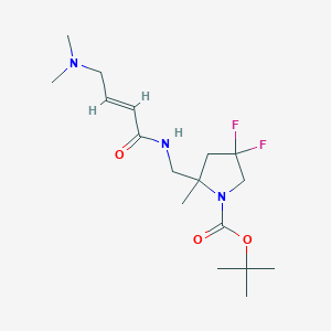 molecular formula C17H29F2N3O3 B2607718 Tert-butyl 2-[[[(E)-4-(dimethylamino)but-2-enoyl]amino]methyl]-4,4-difluoro-2-methylpyrrolidine-1-carboxylate CAS No. 2411333-45-2