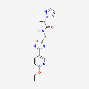 molecular formula C16H18N6O3 B2607724 N-((3-(6-乙氧基吡啶-3-基)-1,2,4-恶二唑-5-基)甲基)-2-(1H-吡唑-1-基)丙酰胺 CAS No. 2034289-17-1