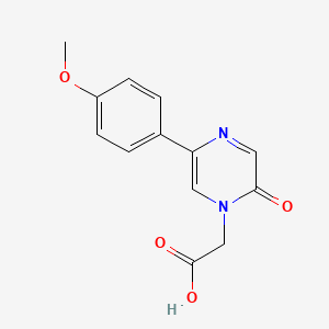 molecular formula C13H12N2O4 B2607729 2-(5-(4-甲氧基苯基)-2-氧代吡嗪-1(2H)-基)乙酸 CAS No. 1010876-74-0