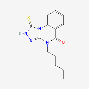 molecular formula C14H16N4OS B2607732 4-戊基-1-硫代-4H,5H-[1,2,4]三唑并[4,3-a]喹唑啉-5-酮 CAS No. 757221-12-8