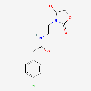 molecular formula C13H13ClN2O4 B2607735 2-(4-氯苯基)-N-(2-(2,4-二氧代恶唑烷-3-基)乙基)乙酰胺 CAS No. 2034611-01-1