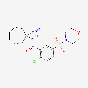 molecular formula C19H24ClN3O4S B2607739 2-chloro-N-(1-cyanocycloheptyl)-5-(morpholine-4-sulfonyl)benzamide CAS No. 1424580-18-6