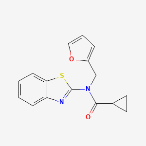 molecular formula C16H14N2O2S B2607743 N-(benzo[d]thiazol-2-yl)-N-(furan-2-ylmethyl)cyclopropanecarboxamide CAS No. 922405-91-2