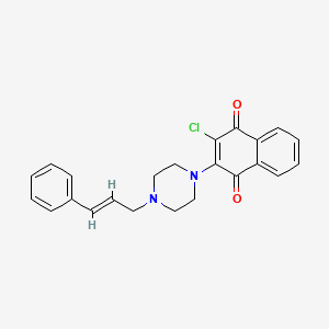 2-Chloro-3-[4-(3-phenyl-2-propenyl)piperazino]naphthoquinone