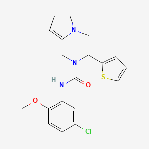 3-(5-chloro-2-methoxyphenyl)-1-((1-methyl-1H-pyrrol-2-yl)methyl)-1-(thiophen-2-ylmethyl)urea