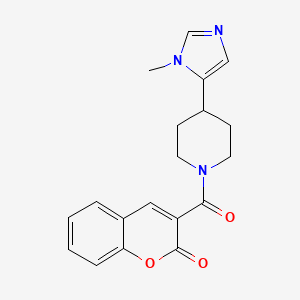 molecular formula C19H19N3O3 B2607762 3-[4-(3-Methylimidazol-4-yl)piperidine-1-carbonyl]chromen-2-one CAS No. 2309630-21-3
