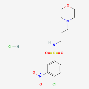 molecular formula C13H19Cl2N3O5S B2607766 4-chloro-N-[3-(morpholin-4-yl)propyl]-3-nitrobenzene-1-sulfonamide hydrochloride CAS No. 1049735-87-6