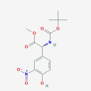 MEthyl (2R)-2-{[(tert-butoxy)carbonyl]amino}-2-(4-hydroxy-3-nitrophenyl)acetate