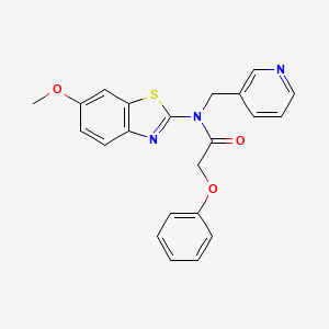 molecular formula C22H19N3O3S B2607778 N-(6-methoxy-1,3-benzothiazol-2-yl)-2-phenoxy-N-[(pyridin-3-yl)methyl]acetamide CAS No. 895013-51-1