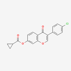 molecular formula C19H13ClO4 B2607780 3-(4-chlorophenyl)-4-oxo-4H-chromen-7-yl cyclopropanecarboxylate CAS No. 618391-45-0