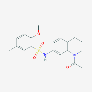 molecular formula C19H22N2O4S B2607781 N-(1-乙酰基-3,4-二氢-2H-喹啉-7-基)-2-甲氧基-5-甲基苯磺酰胺 CAS No. 898465-54-8