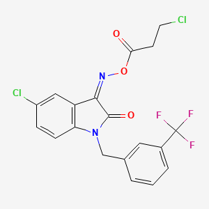 [(Z)-[5-chloro-2-oxo-1-[[3-(trifluoromethyl)phenyl]methyl]indol-3-ylidene]amino] 3-chloropropanoate