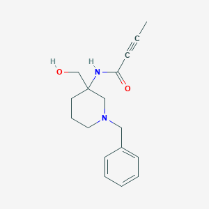 molecular formula C17H22N2O2 B2607784 N-[1-Benzyl-3-(hydroxymethyl)piperidin-3-yl]but-2-ynamide CAS No. 2411194-57-3