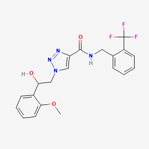 molecular formula C20H19F3N4O3 B2607785 1-[2-hydroxy-2-(2-methoxyphenyl)ethyl]-N-[2-(trifluoromethyl)benzyl]-1H-1,2,3-triazole-4-carboxamide CAS No. 1396859-43-0