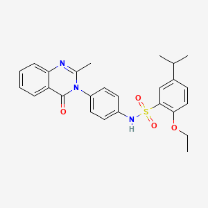 molecular formula C26H27N3O4S B2607797 2-ethoxy-5-isopropyl-N-(4-(2-methyl-4-oxoquinazolin-3(4H)-yl)phenyl)benzenesulfonamide CAS No. 898456-53-6