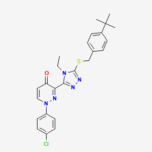 molecular formula C25H26ClN5OS B2607800 3-(5-{[4-(叔丁基)苄基]硫代}-4-乙基-4H-1,2,4-三唑-3-基)-1-(4-氯苯基)-4(1H)-吡啶并酮 CAS No. 478077-64-4