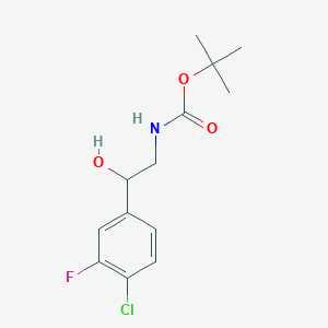 molecular formula C13H17ClFNO3 B2607803 tert-butyl N-[2-(4-chloro-3-fluorophenyl)-2-hydroxyethyl]carbamate CAS No. 1445669-99-7