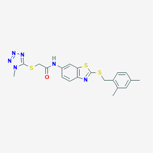 N-{2-[(2,4-dimethylbenzyl)sulfanyl]-1,3-benzothiazol-6-yl}-2-[(1-methyl-1H-tetraazol-5-yl)sulfanyl]acetamide