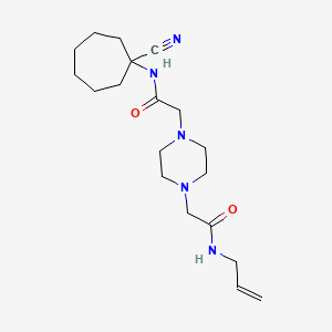2-[4-[2-[(1-cyanocycloheptyl)amino]-2-oxoethyl]piperazin-1-yl]-N-prop-2-enylacetamide