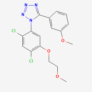 molecular formula C17H16Cl2N4O3 B2607818 1-(2,4-Dichloro-5-(2-methoxyethoxy)phenyl)-5-(3-methoxyphenyl)-1H-1,2,3,4-tetraazole CAS No. 338961-64-1