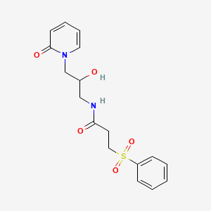 B2607819 N-(2-hydroxy-3-(2-oxopyridin-1(2H)-yl)propyl)-3-(phenylsulfonyl)propanamide CAS No. 1797698-31-7