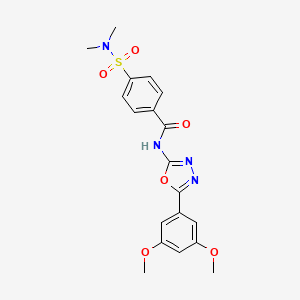molecular formula C19H20N4O6S B2607826 N-[5-(3,5-二甲氧基苯基)-1,3,4-恶二唑-2-基]-4-(二甲基氨磺酰基)苯甲酰胺 CAS No. 533870-71-2