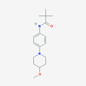 molecular formula C17H26N2O2 B2607829 N-(4-(4-甲氧基哌啶-1-基)苯基)叔丁酰胺 CAS No. 1797700-83-4