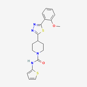 molecular formula C19H20N4O2S2 B2607832 4-(5-(2-methoxyphenyl)-1,3,4-thiadiazol-2-yl)-N-(thiophen-2-yl)piperidine-1-carboxamide CAS No. 1172472-70-6