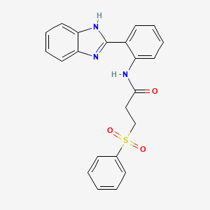 molecular formula C22H19N3O3S B2607834 3-(苯磺酰基)-N-[2-(1H-苯并咪唑-2-基)苯基]丙酰胺 CAS No. 868676-19-1