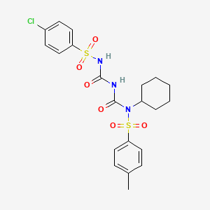 molecular formula C21H24ClN3O6S2 B2607835 N-((((4-chlorophenyl)sulfonyl)carbamoyl)carbamoyl)-N-cyclohexyl-4-methylbenzenesulfonamide CAS No. 330676-64-7