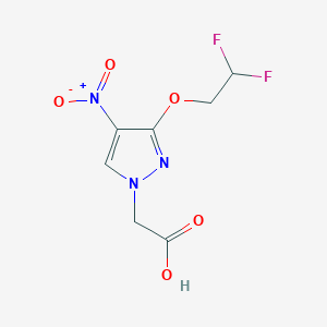 molecular formula C7H7F2N3O5 B2607836 [3-(2,2-difluoroethoxy)-4-nitro-1H-pyrazol-1-yl]acetic acid CAS No. 1856030-92-6