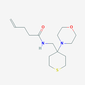 molecular formula C15H26N2O2S B2607838 N-[(4-Morpholin-4-ylthian-4-yl)methyl]pent-4-enamide CAS No. 2380172-70-1