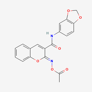 (2Z)-2-[(acetyloxy)imino]-N-(1,3-benzodioxol-5-yl)-2H-chromene-3-carboxamide