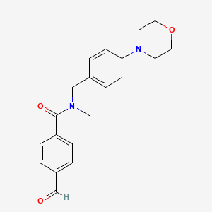 4-formyl-N-methyl-N-[(4-morpholin-4-ylphenyl)methyl]benzamide