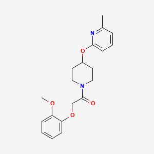 molecular formula C20H24N2O4 B2607855 2-(2-甲氧基苯氧基)-1-(4-((6-甲基吡啶-2-基)氧基)哌啶-1-基)乙酮 CAS No. 1797537-13-3