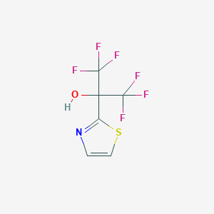 molecular formula C6H3F6NOS B2607856 α,α-双(三氟甲基)-2-噻唑甲醇 CAS No. 362718-79-4