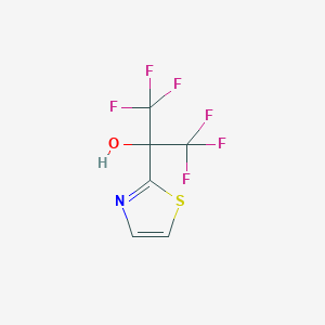 molecular formula C6H3F6NOS B2607856 2-Thiazolemethanol, alpha,alpha-bis(trifluoromethyl)- CAS No. 362718-79-4